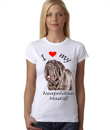 Dogs - I Heart My Neapolitan Mastiff on Womans Shirt